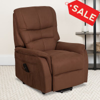 Flash Furniture CH-US-153062L-BRN-MIC-GG HERCULES Series Brown Microfiber Remote Powered Lift Recliner 